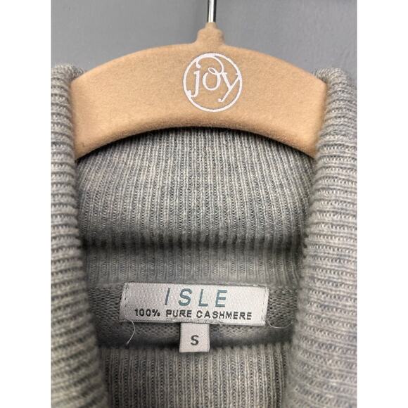 ISLE 100% cashmere Turtleneck sweater Womens Small Gray Jumper Neutral‎ Soft - Picture 4 of 7
